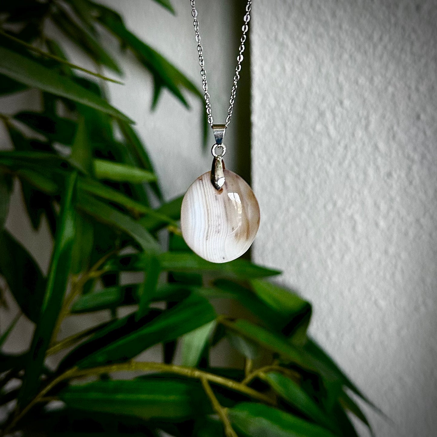 Dendriet agaat kettinghangers - zilver