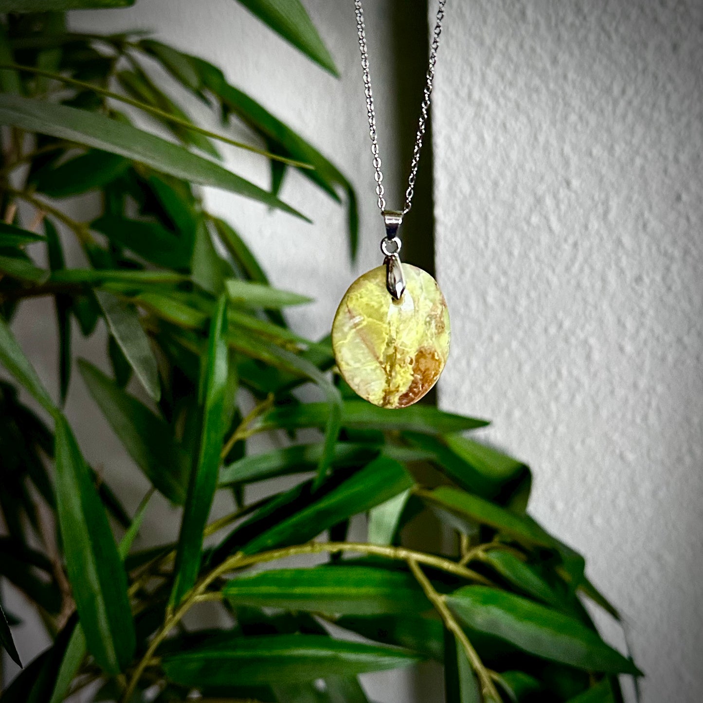 Groene opaal kettinghangers - zilver