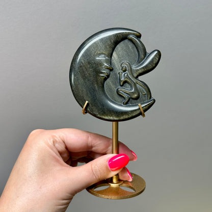 Goud obsidiaan elf op maan