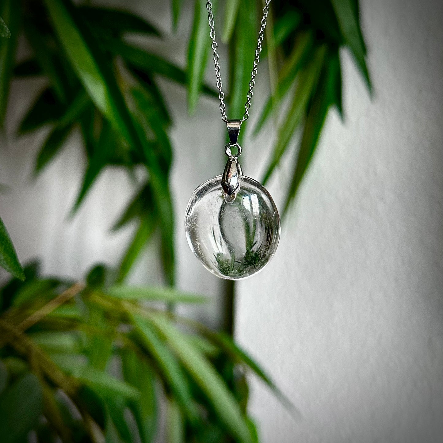 Bergkristal kettinghangers - zilver