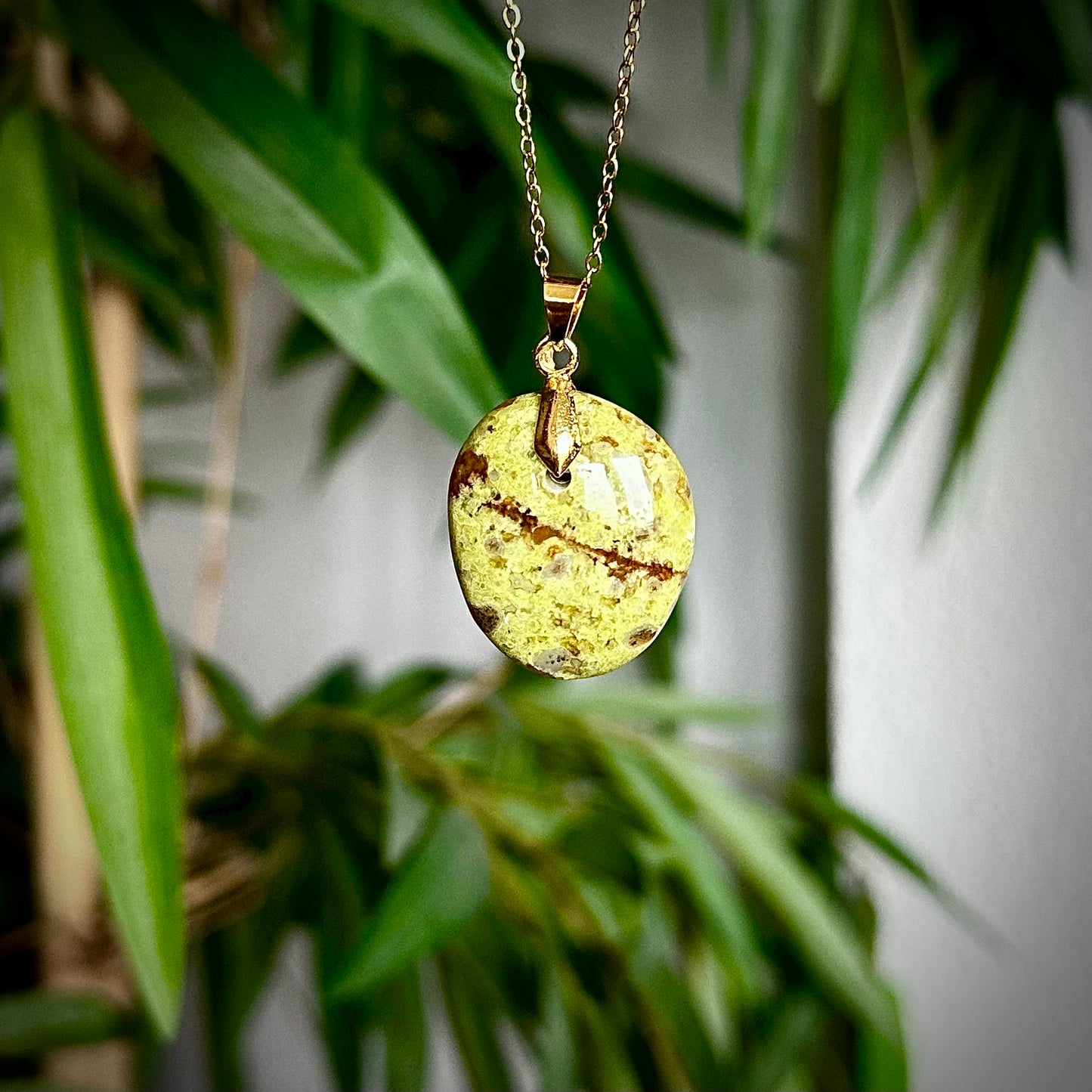 Groene opaal kettinghangers - goud