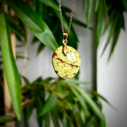 Groene opaal kettinghangers - goud