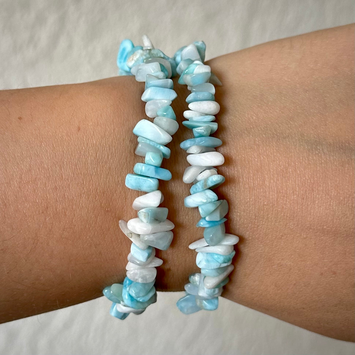 Larimar chip armband