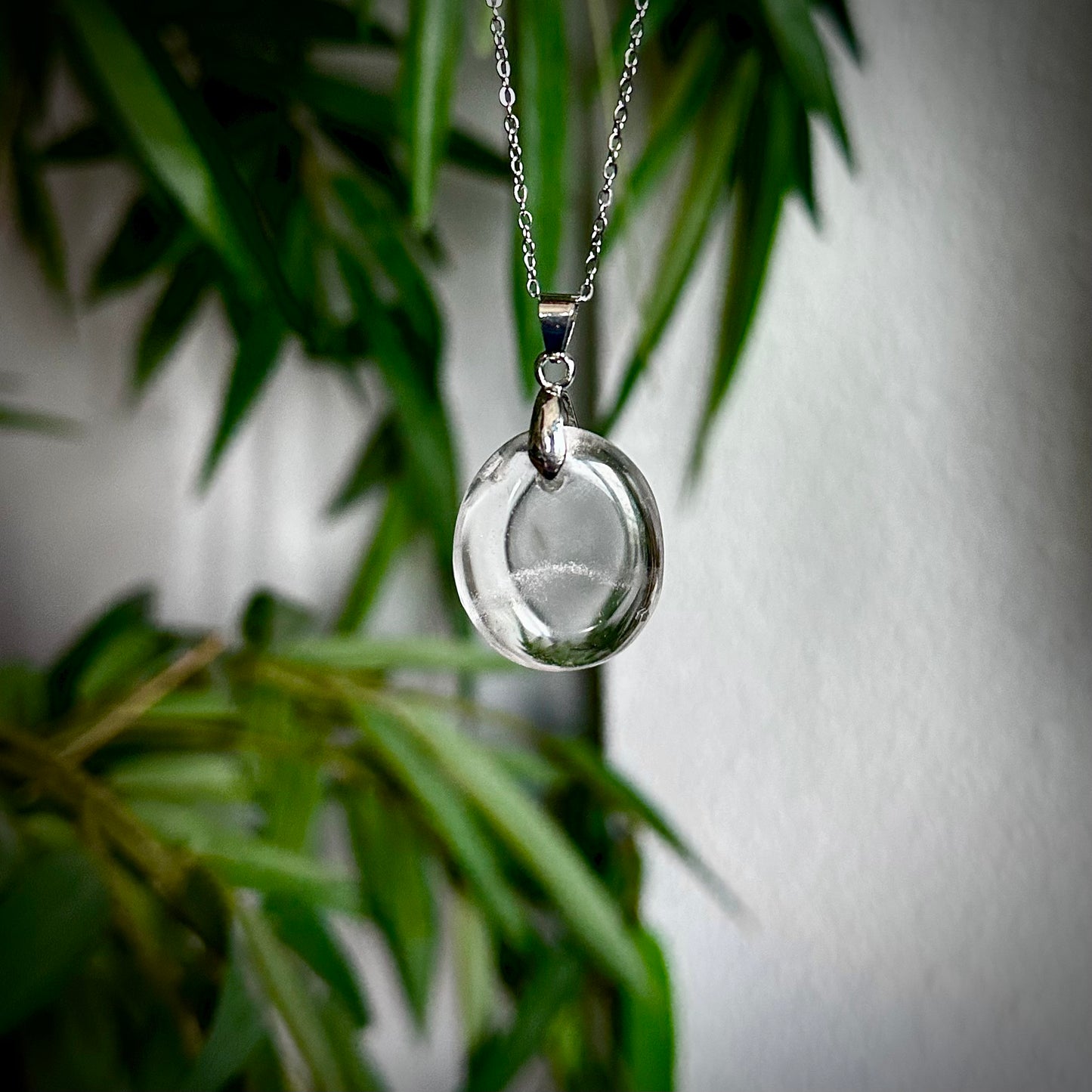 Bergkristal kettinghangers - zilver