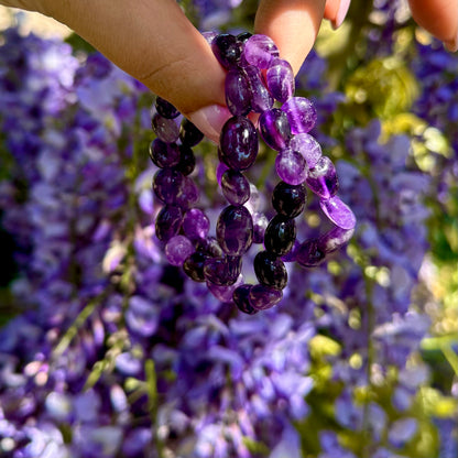 Amethist getrommelde armband