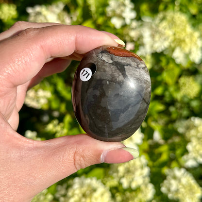 Polychroom jaspis handsteen #171