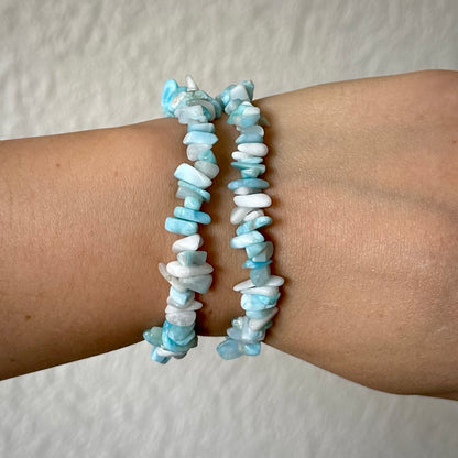 Larimar chip armband