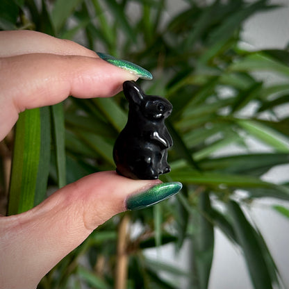 Zilver obsidiaan konijntje