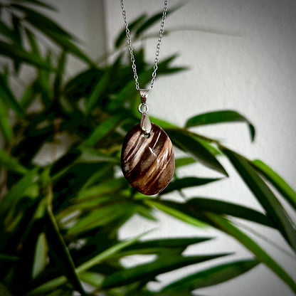 Versteend hout kettinghangers - zilver