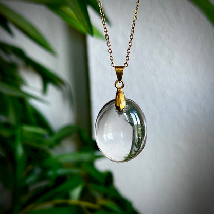 Bergkristal kettinghangers - goud