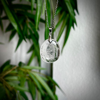 Bergkristal kettinghangers - zilver