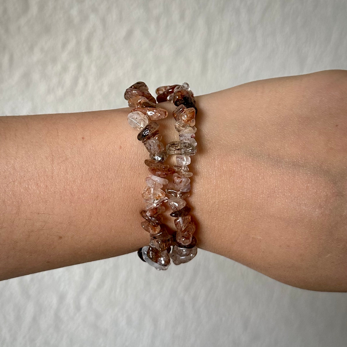 Rutiel kwarts chip armband