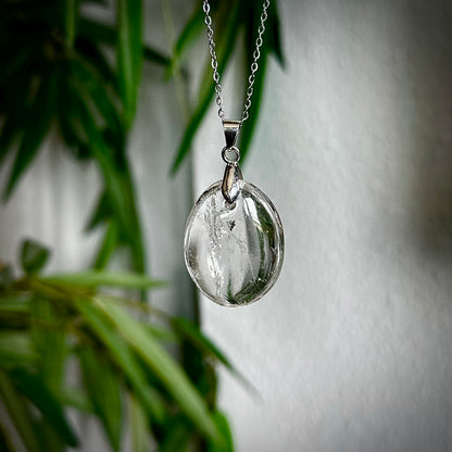 Bergkristal kettinghangers - zilver