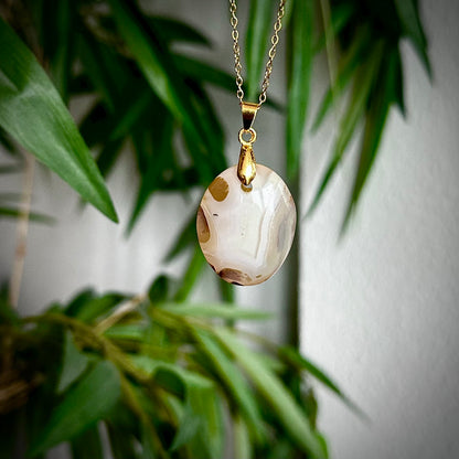 Dendriet agaat kettinghangers - goud