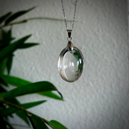 Bergkristal kettinghangers - zilver