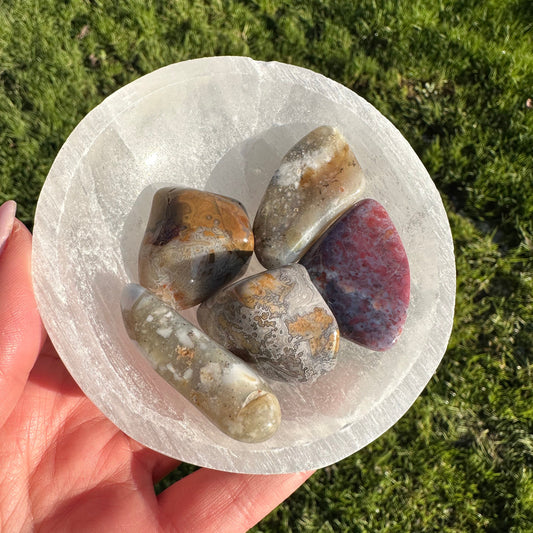 Jaspis mix trommelsteen M