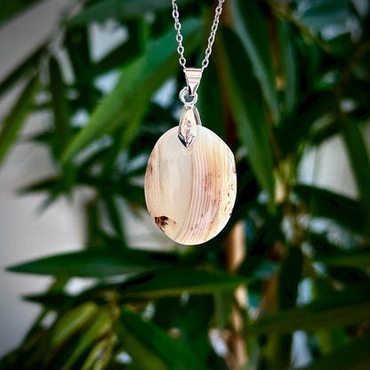 Dendriet agaat kettinghangers - zilver