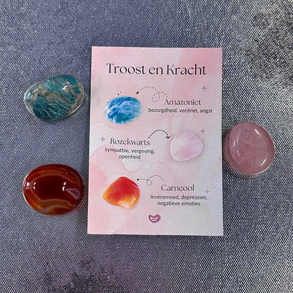 Diverse cadeausetjes met trommelstenen