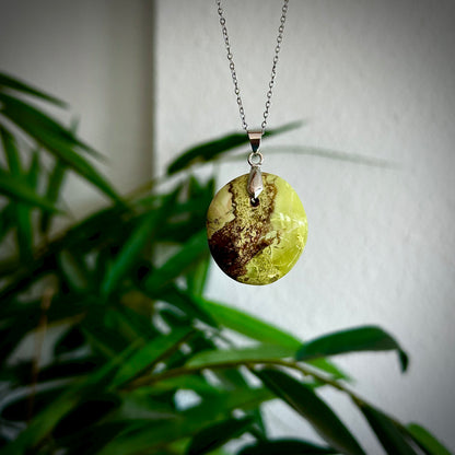 Groene opaal kettinghangers - zilver