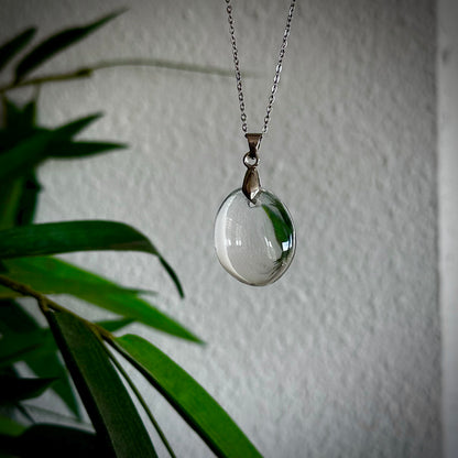 Bergkristal kettinghangers - zilver