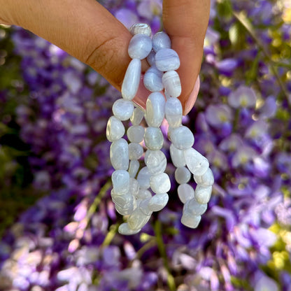 Blue lace agaat getrommelde armband