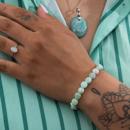 Amazoniet getrommelde armband