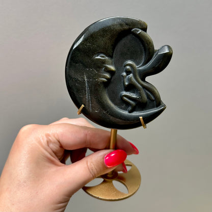 Goud obsidiaan elf op maan