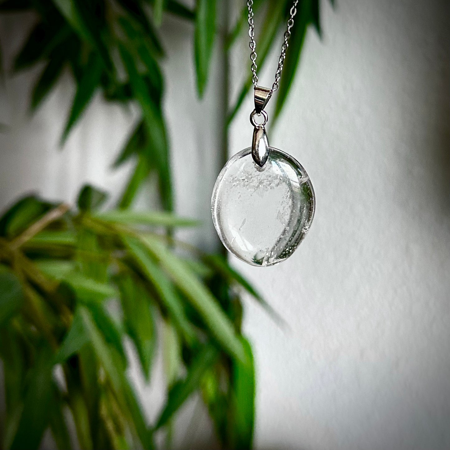 Bergkristal kettinghangers - zilver