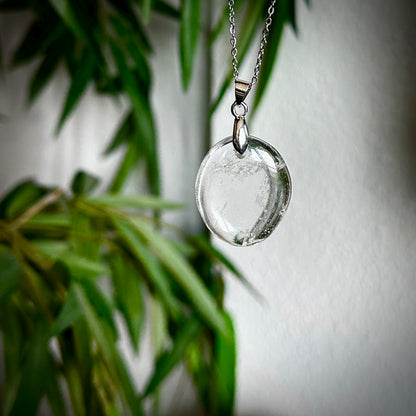 Bergkristal kettinghangers - zilver