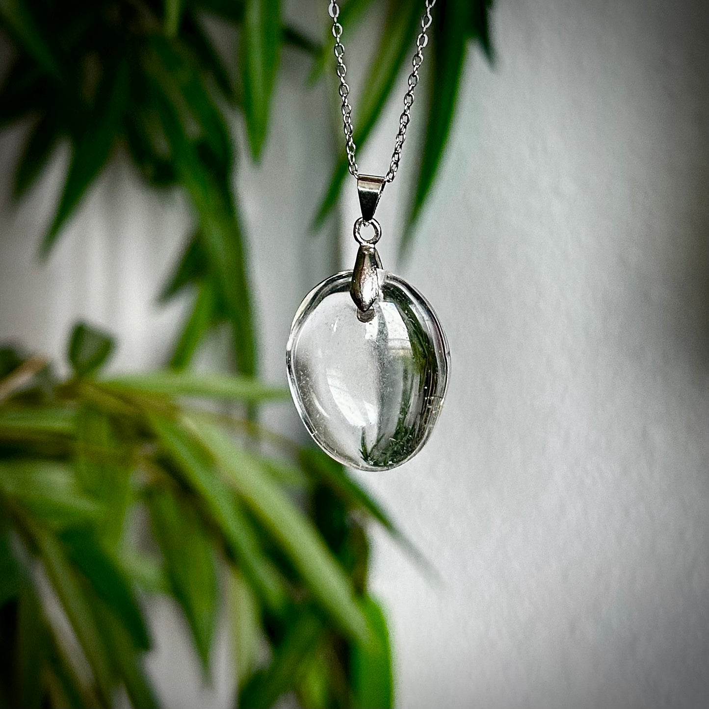 Bergkristal kettinghangers - zilver