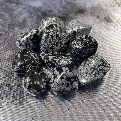 Sneeuwvlok obsidiaan trommelsteen M