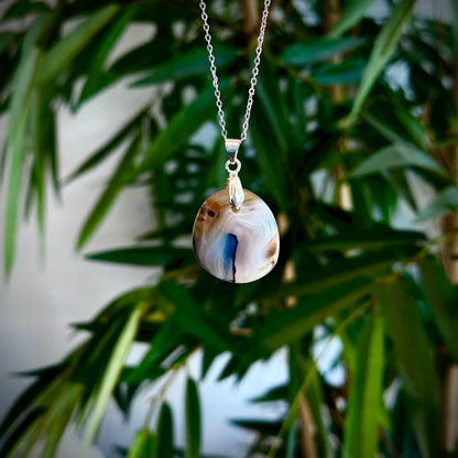 Dendriet agaat kettinghangers - zilver