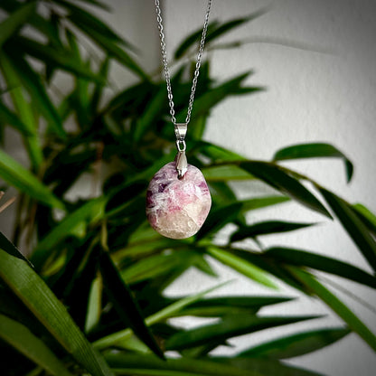 Lepidoliet kettinghangers - zilver