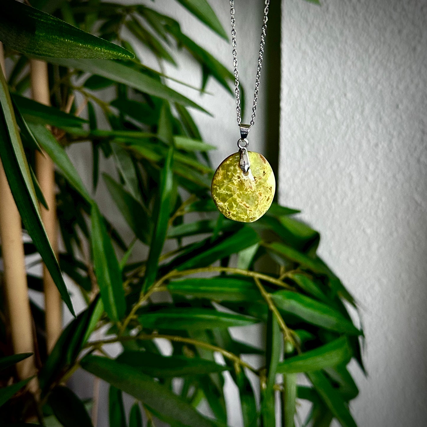 Groene opaal kettinghangers - zilver