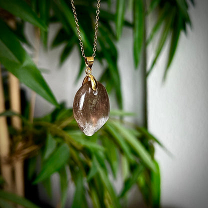 Zwarte maansteen kettinghangers - goud