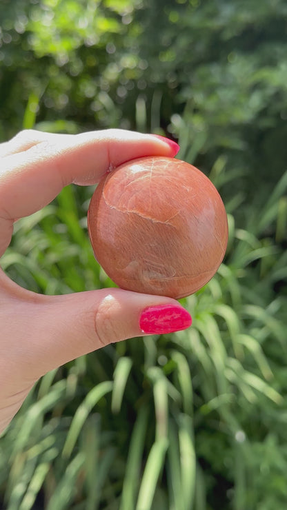 Perzik maansteen handsteen #33